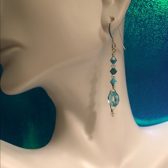 Swarovski Glass & Sterling Silver Drop Earrings - Picture 2 of 6